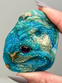 Blue Opal with Amethyst Dragon - #1