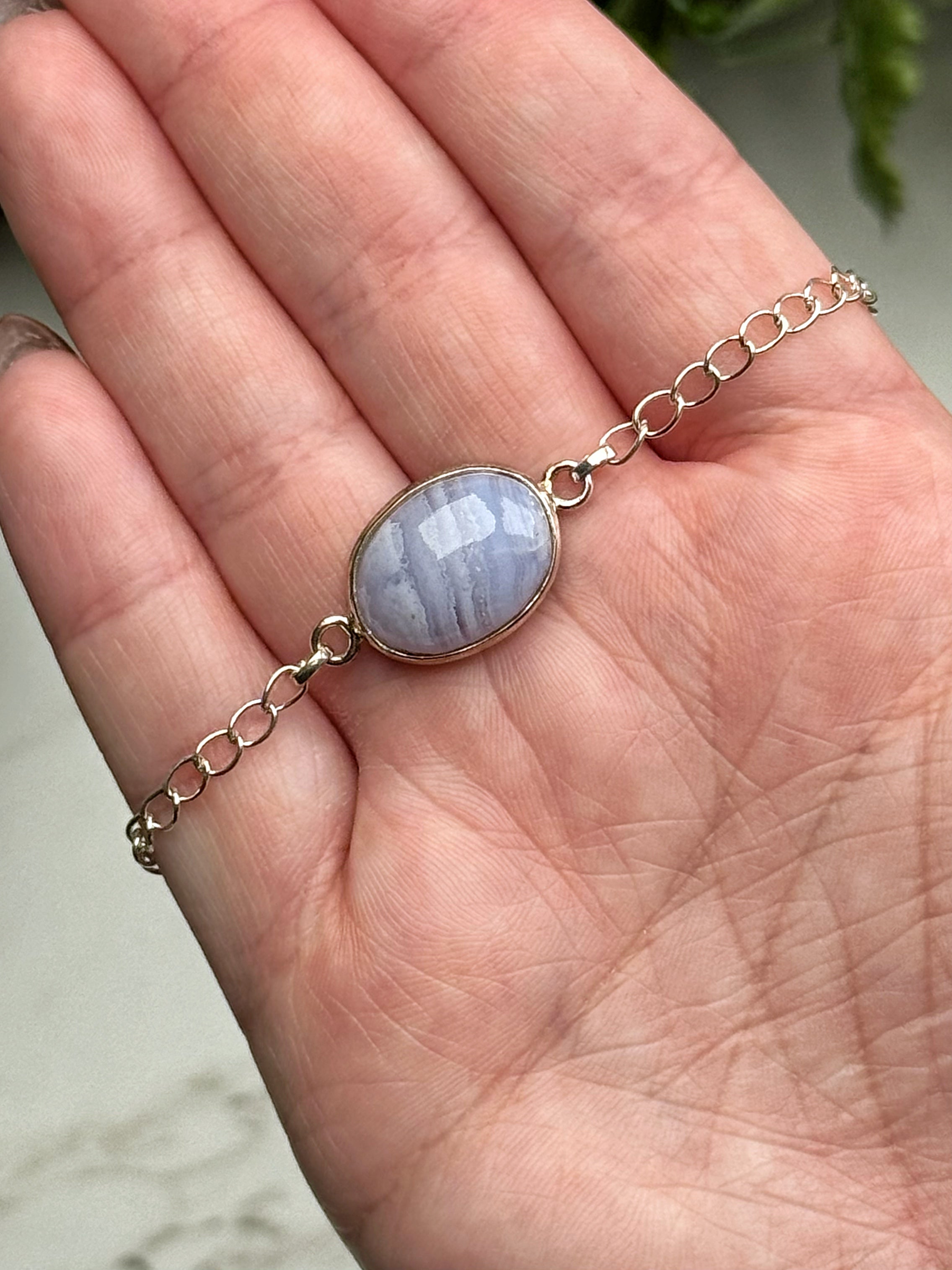 Blue Lace Agate Bracelets - Throat Chakra - No. 67