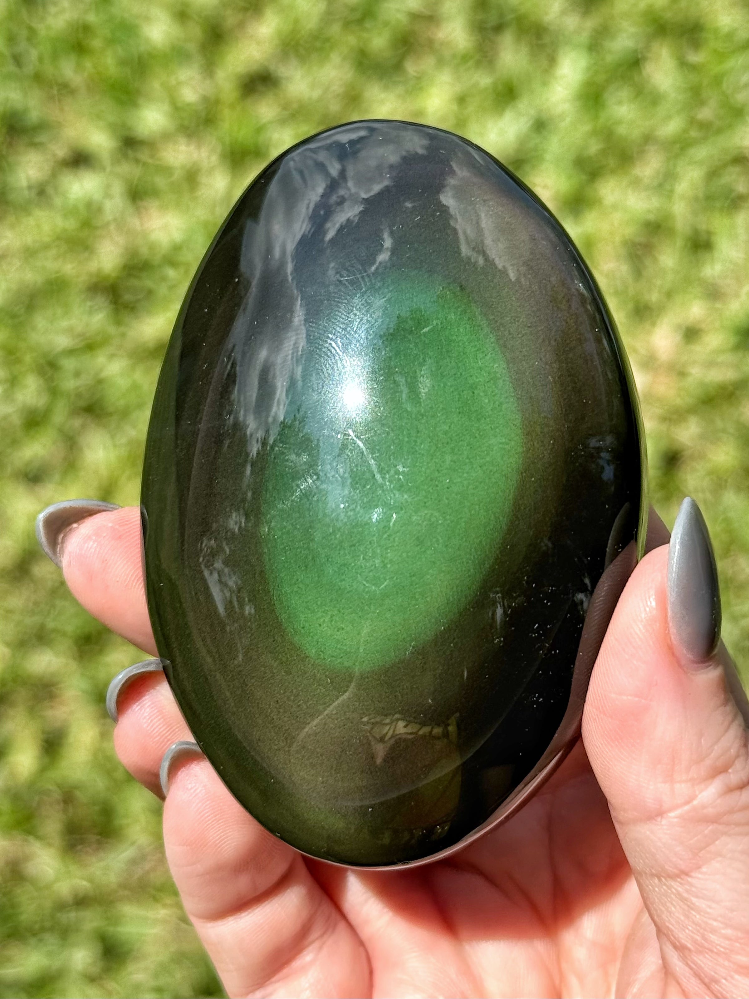 Rainbow Obsidian Palmstone - #7