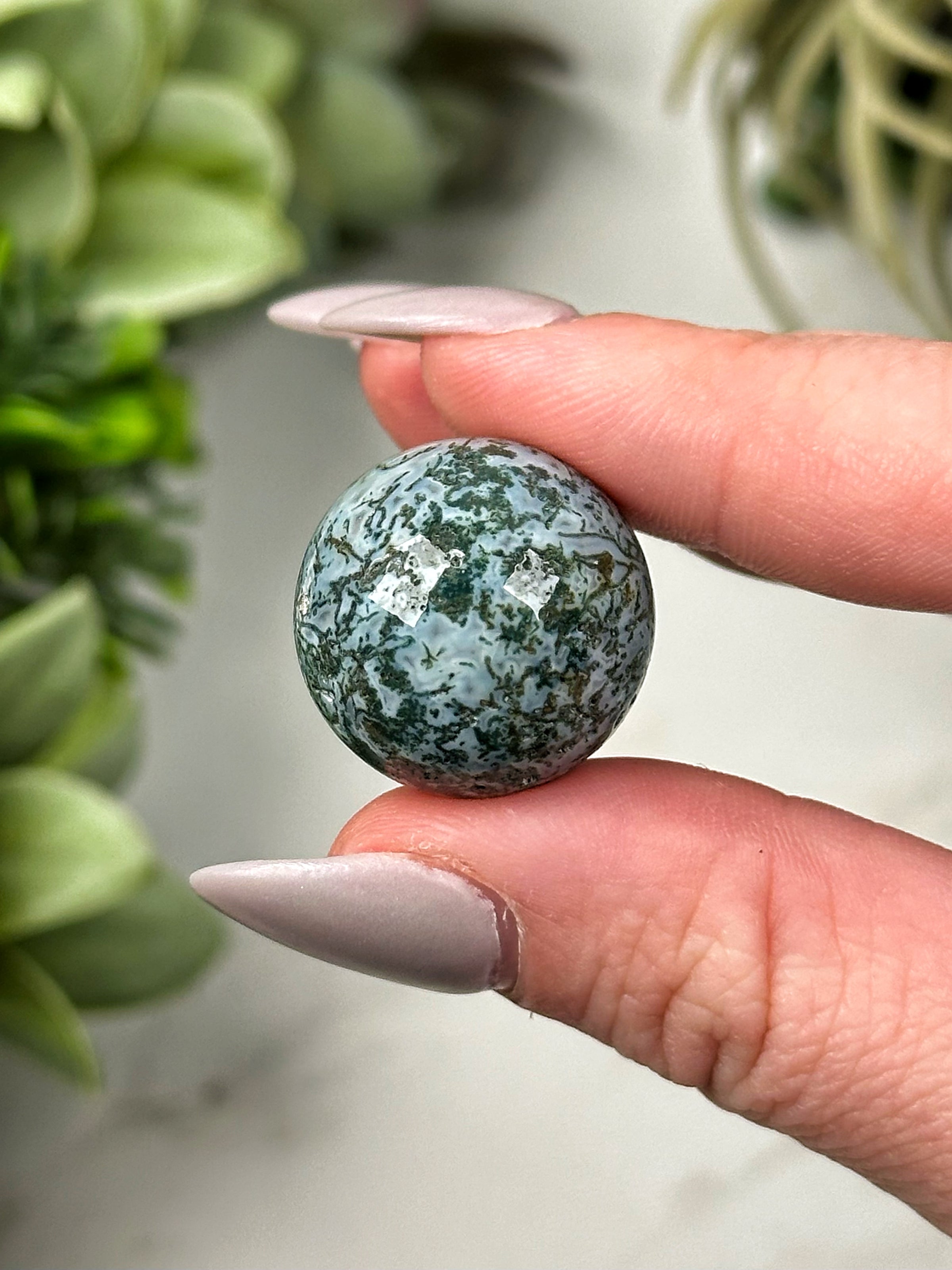 Moss Agate Mini Sphere - Heart Chakra - No. 30