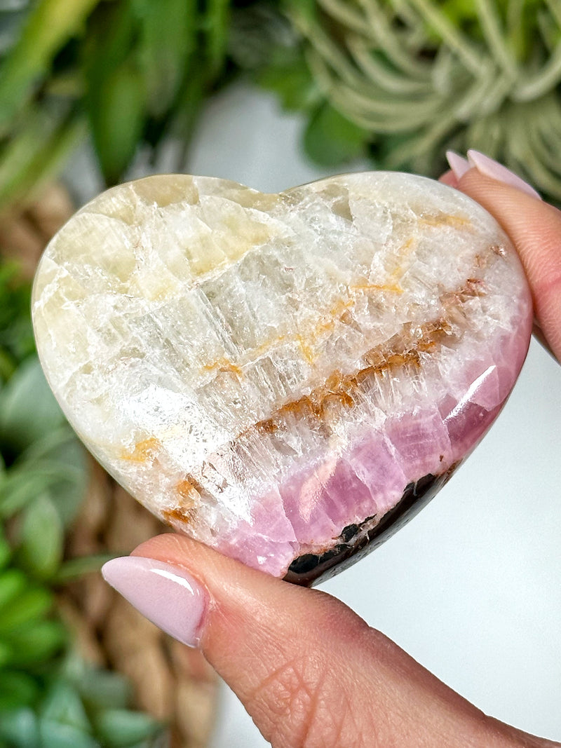 Pink Aragonite Heart - #2