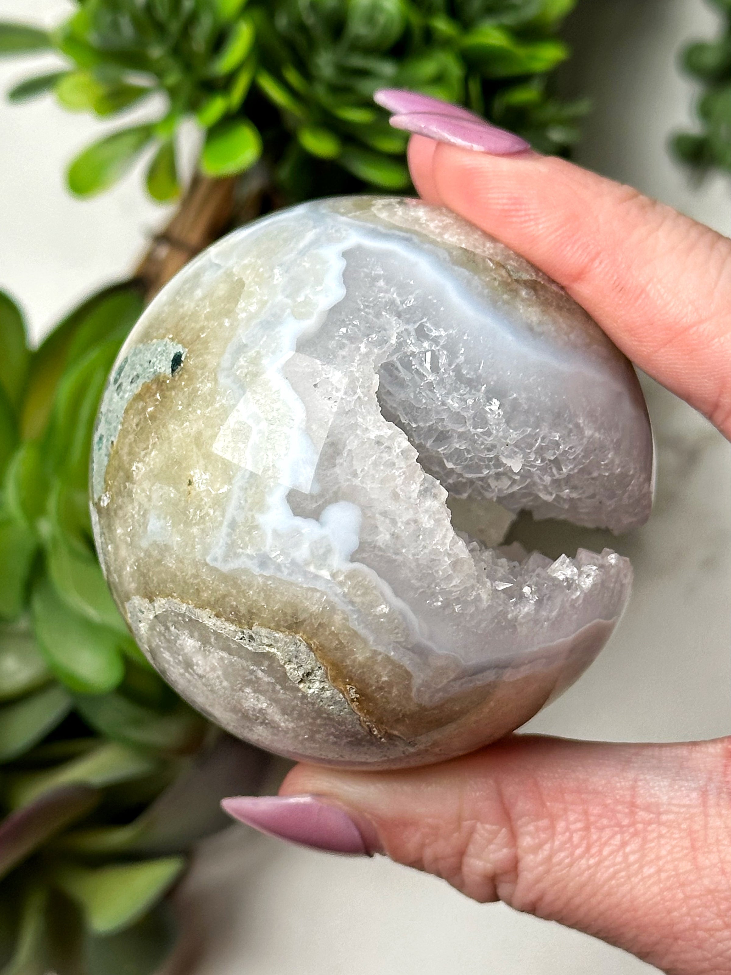 Druzy Blue Lace Agate Sphere - #5