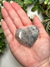 Black Tourmaline in Quartz Faceted Heart - #8