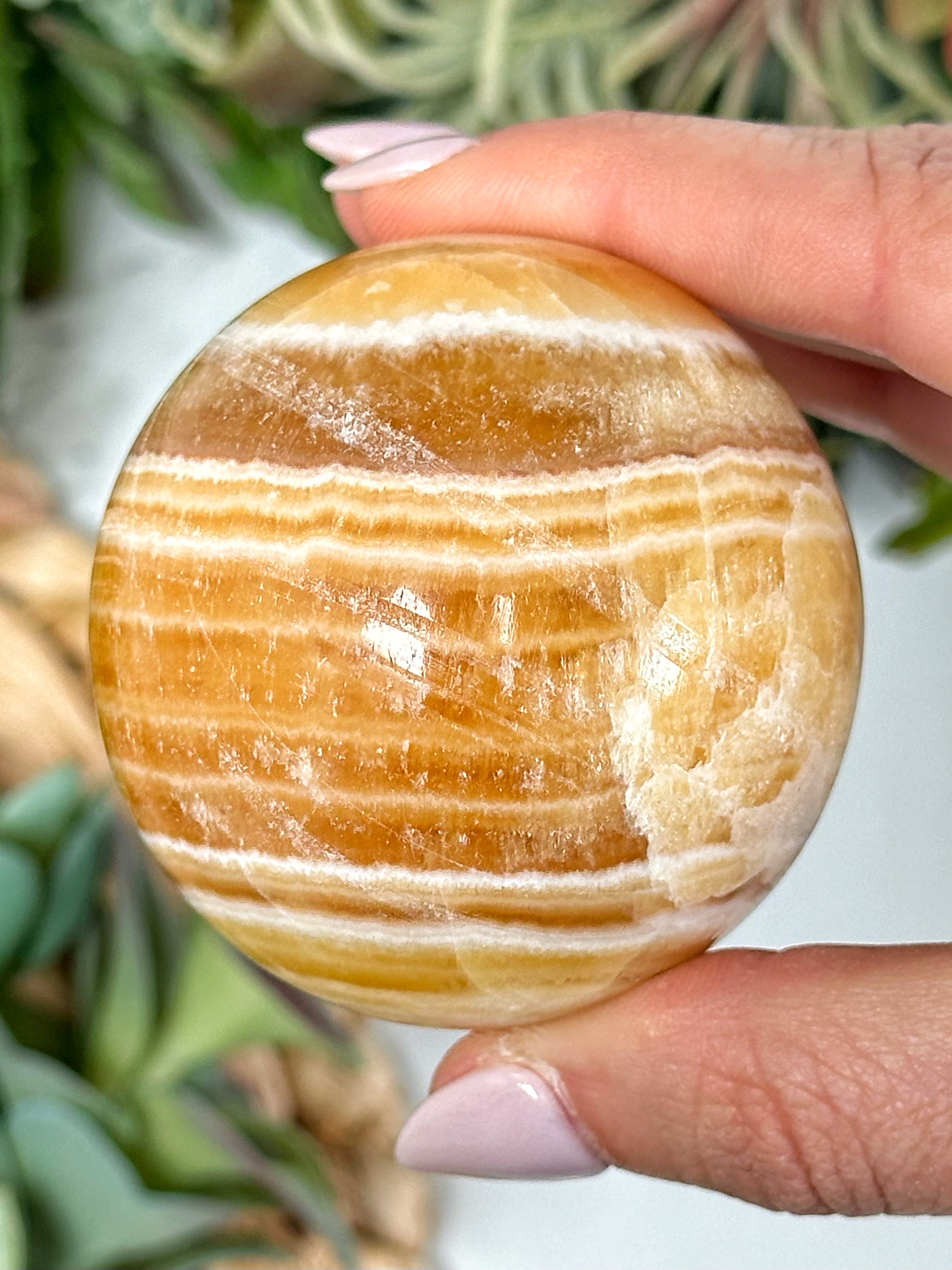 Orange Calcite Sphere - #2