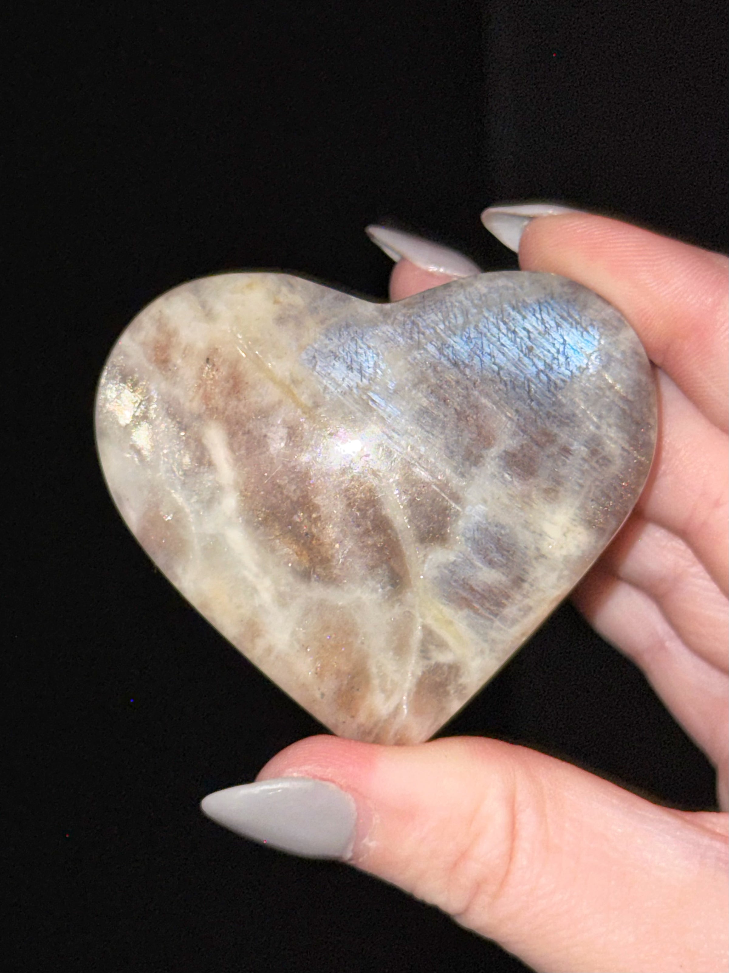 Moonstone with Sunstone Heart - #7