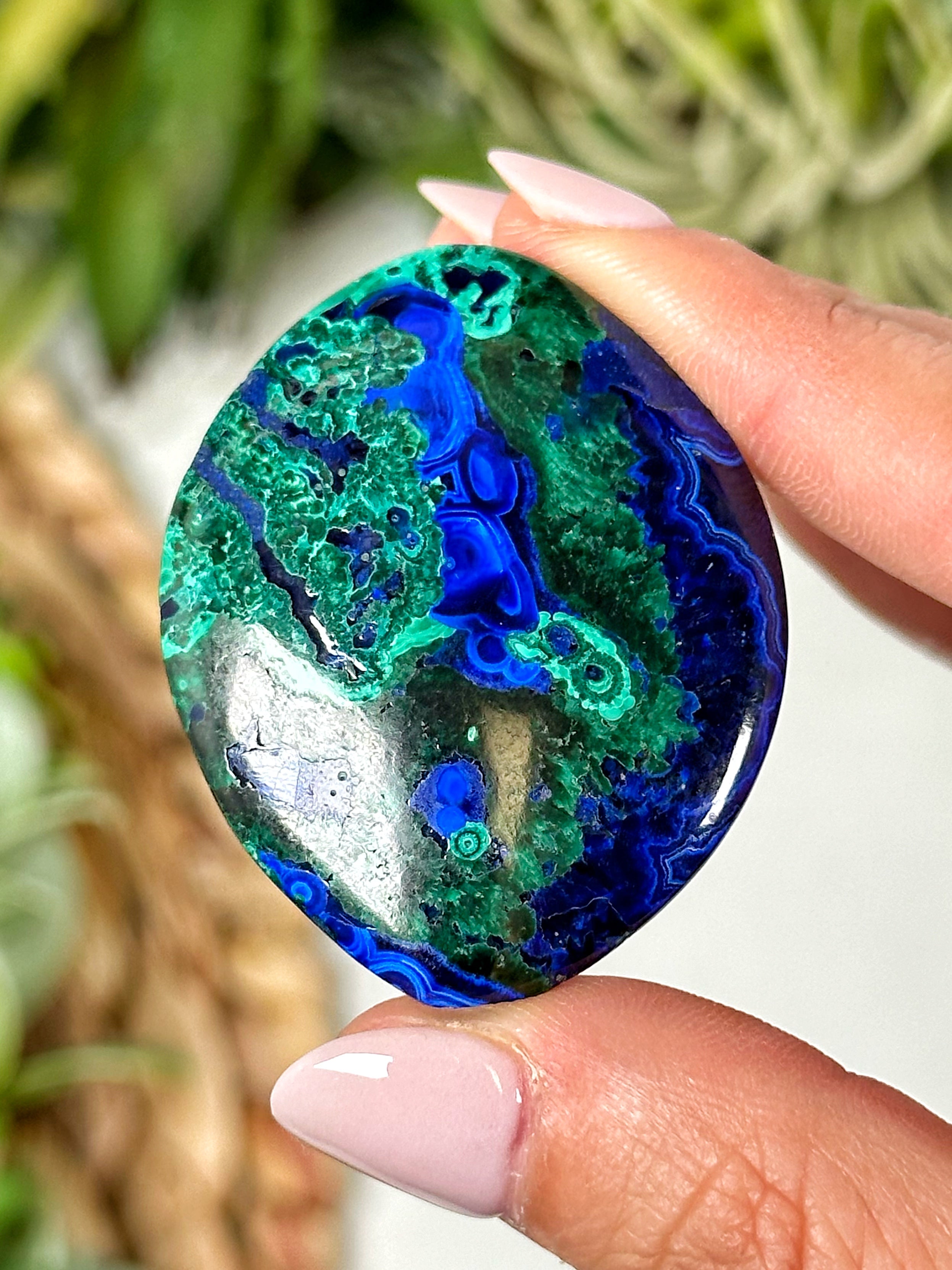 Beautiful Azurite Malachite Cabochon 100%Natural Azurite Malachite Gemstone cheapest Hand Polish Semi Precious Loose Stone For Jewelry. 49 Ct #2750