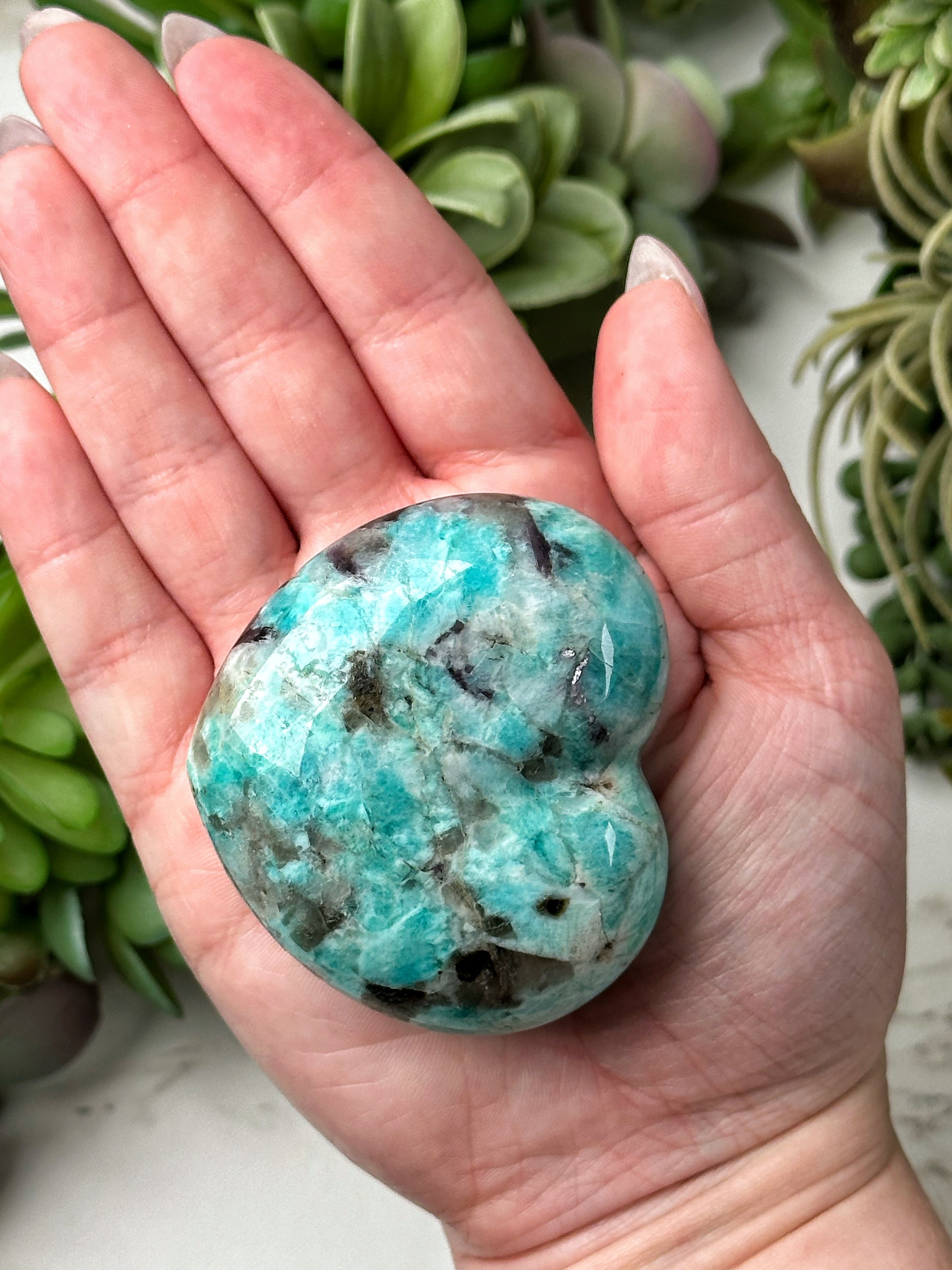 Smoky Amazonite Heart - #13