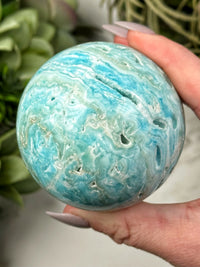 Blue Aragonite Sphere - #3