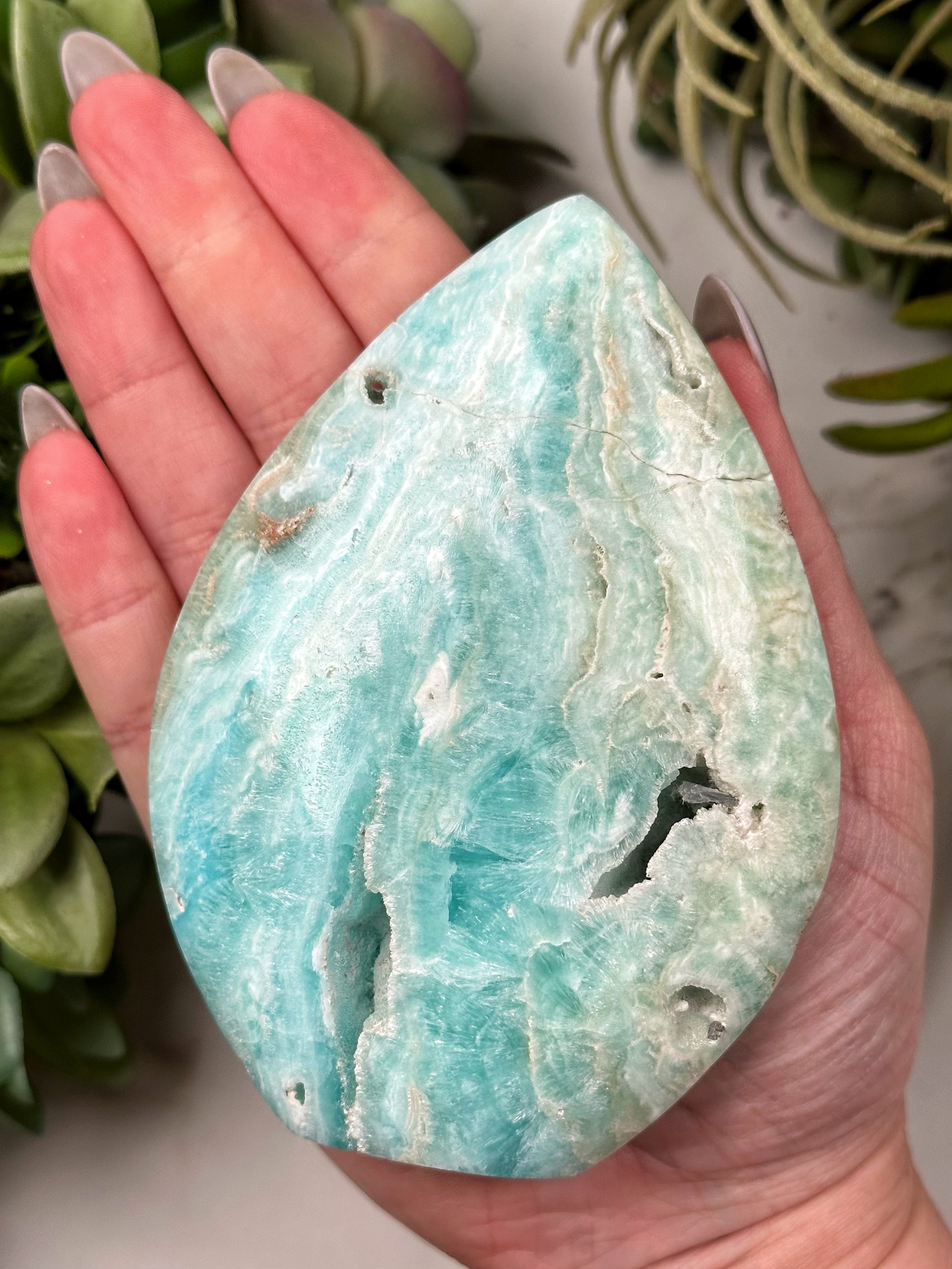 Blue Aragonite Flame - #5