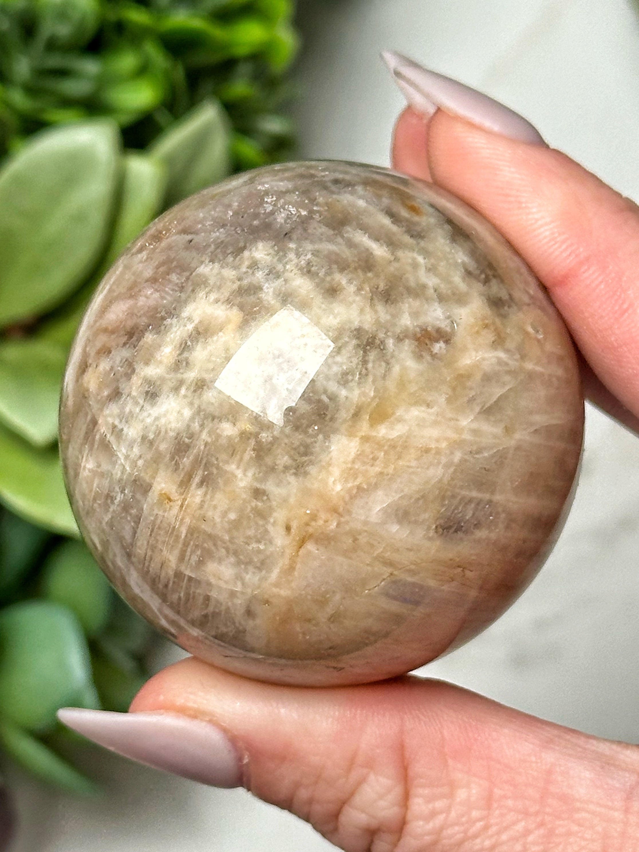Moonstone with Sunstone Sphere - #8
