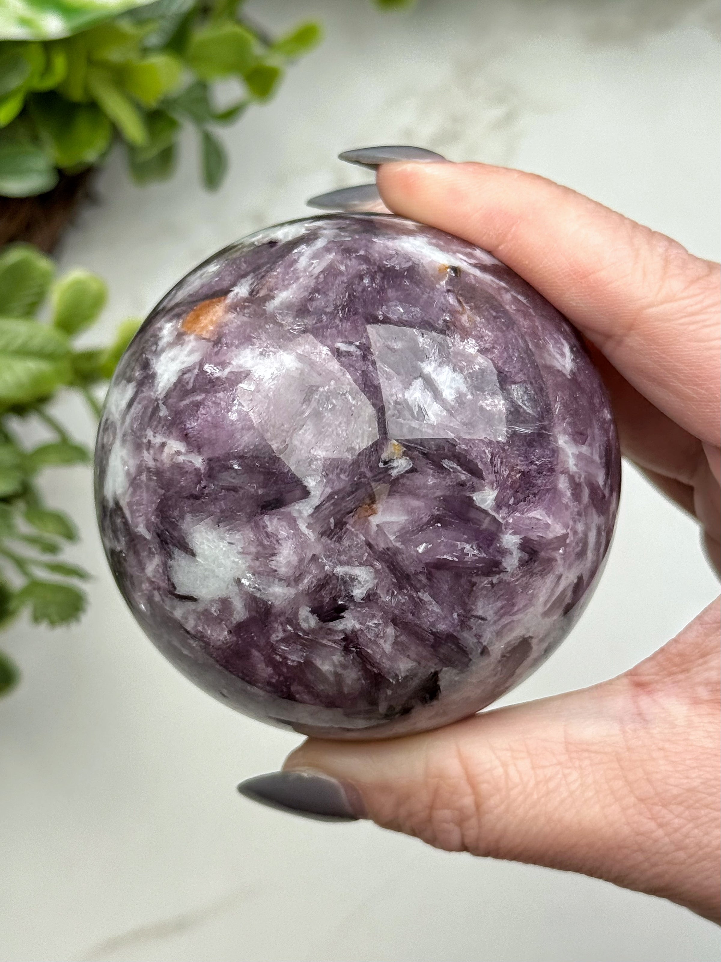 Gem Lepidolite Sphere - #15