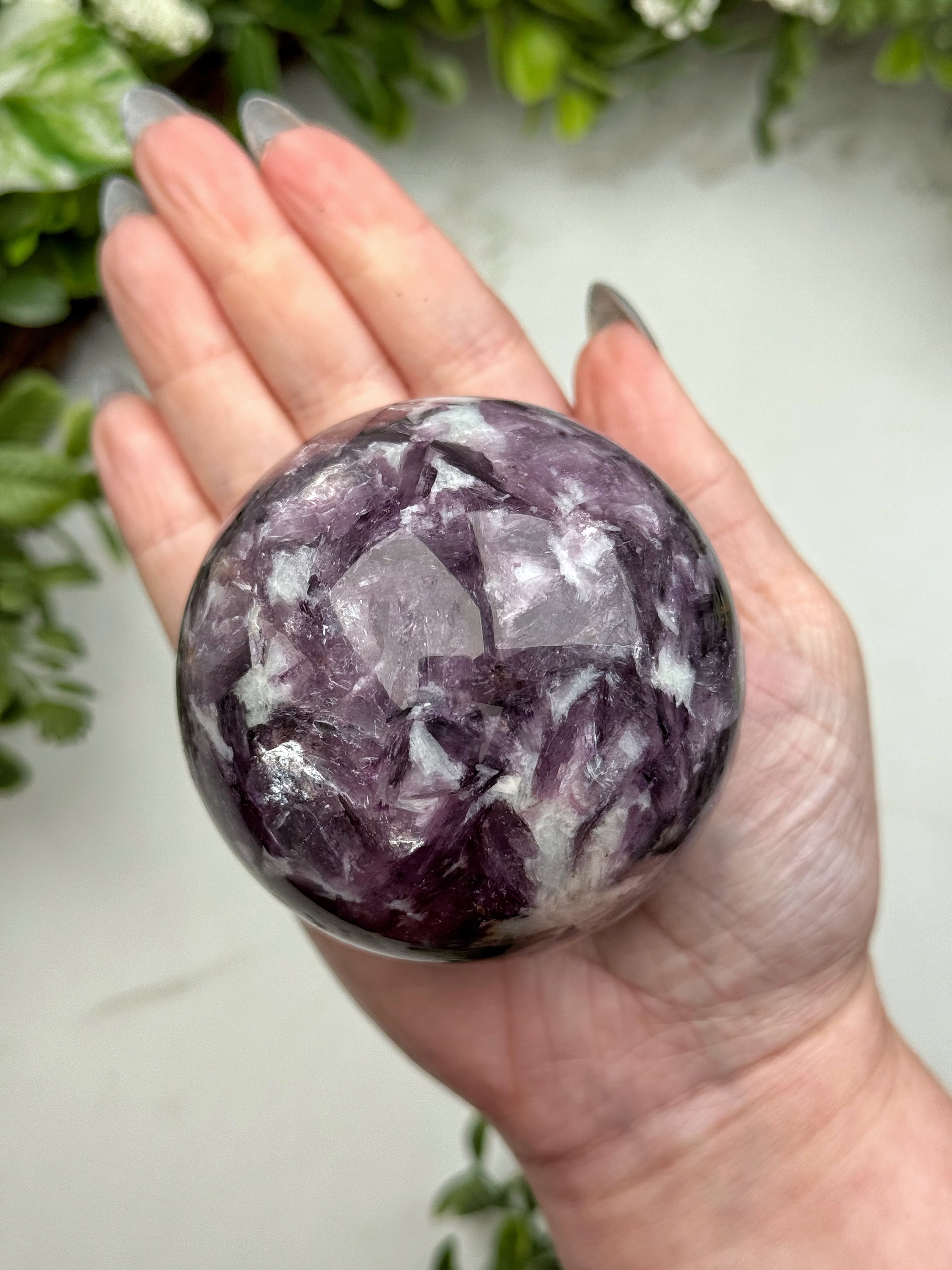 Gem Lepidolite Sphere - #15