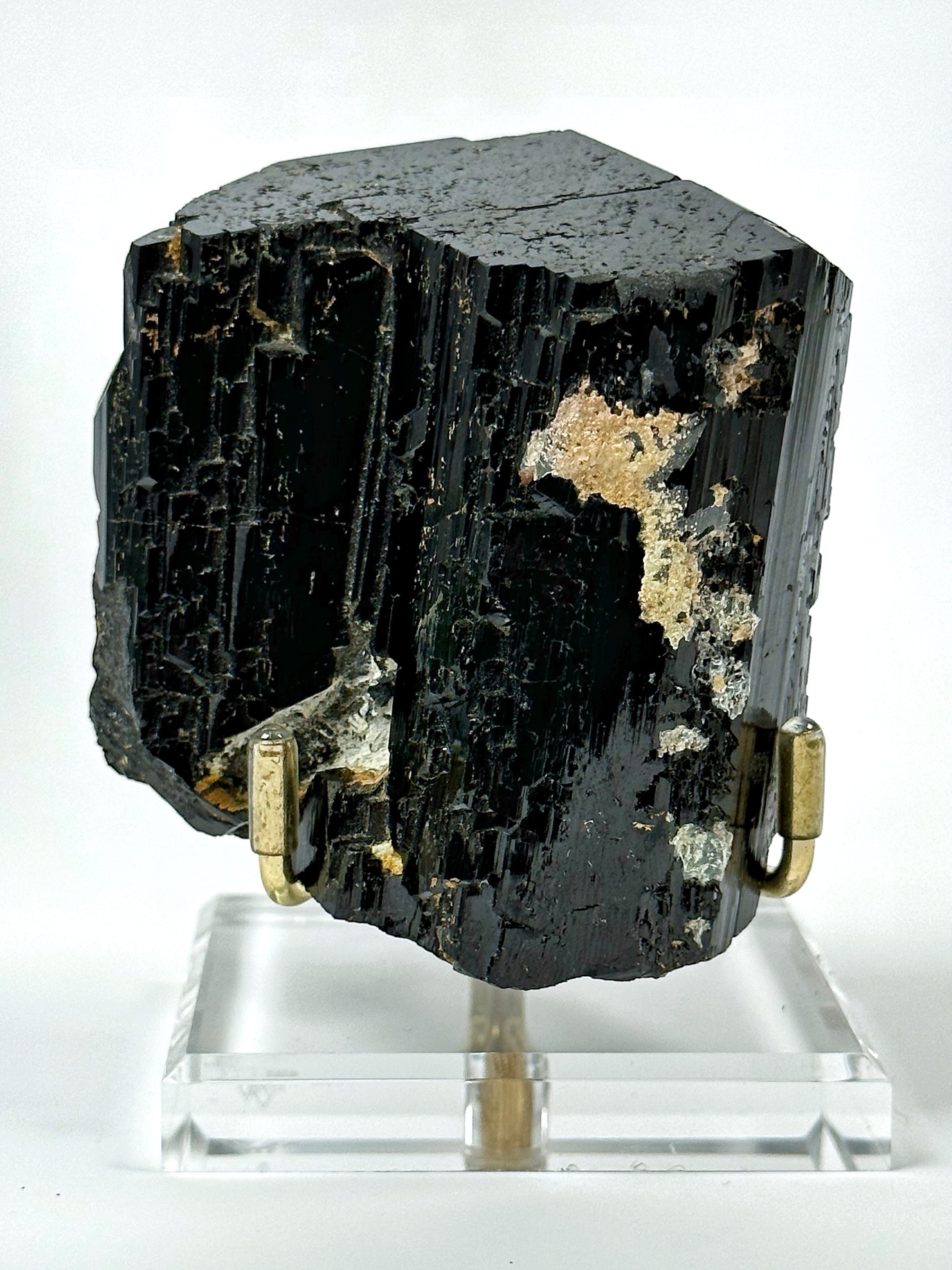 Black Tourmaline with Hyalite Opal - #1