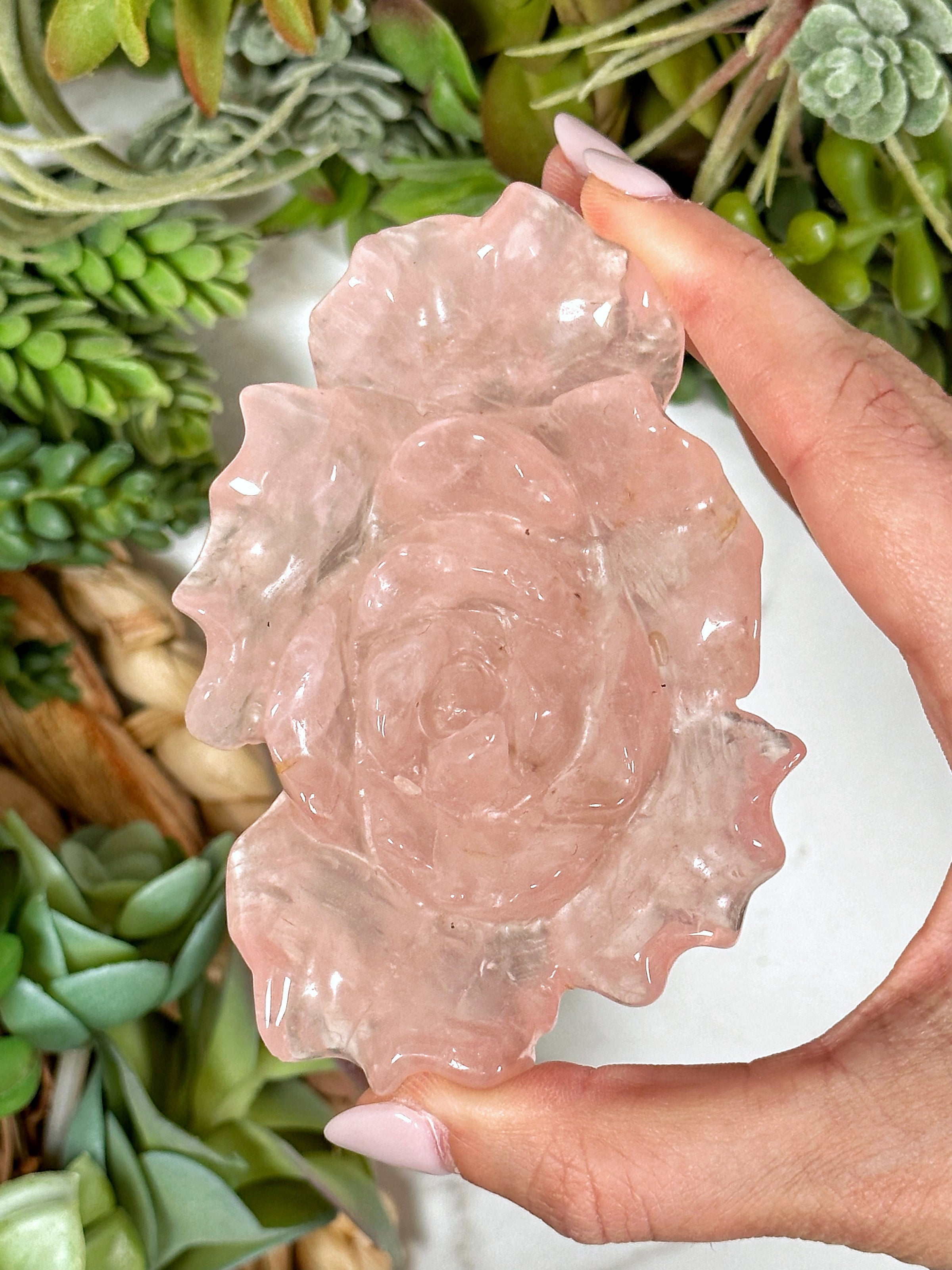 Rose Quartz Flower - #1