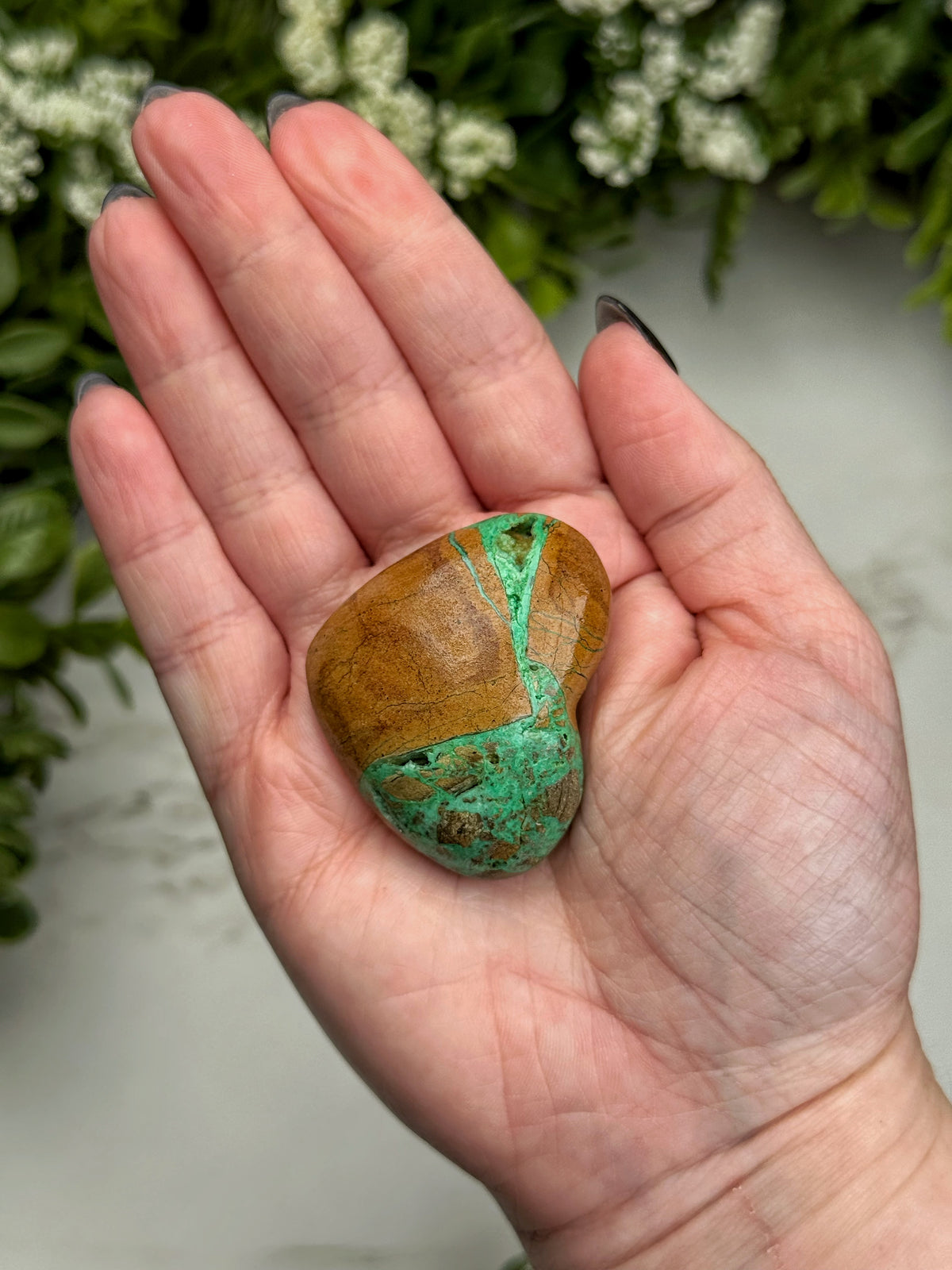 Green Smithsonite Heart - #15