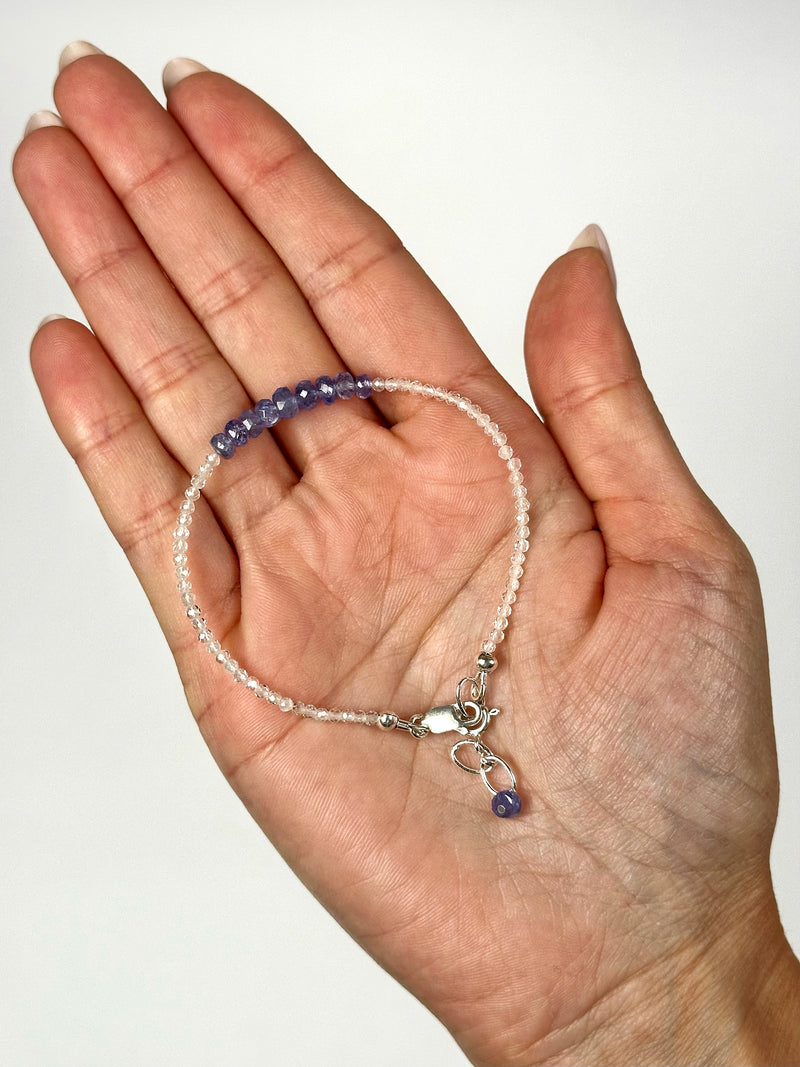 Faceted Tanzanite and White Topaz Bracelet - #3