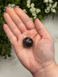 Black Moonstone with Sunstone Sphere - #6