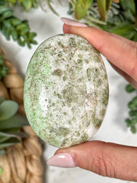 Diopside in Quartz Palmstone - #3