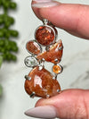 Flashy Sunstone with White Topaz Pendant - #3