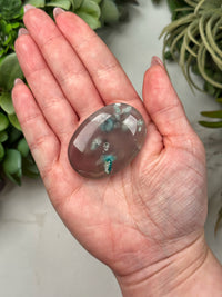 Chrysocolla, Chalcedony, and Copper Palmstone - #12