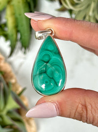 Malachite Teardrop Pendant - #1