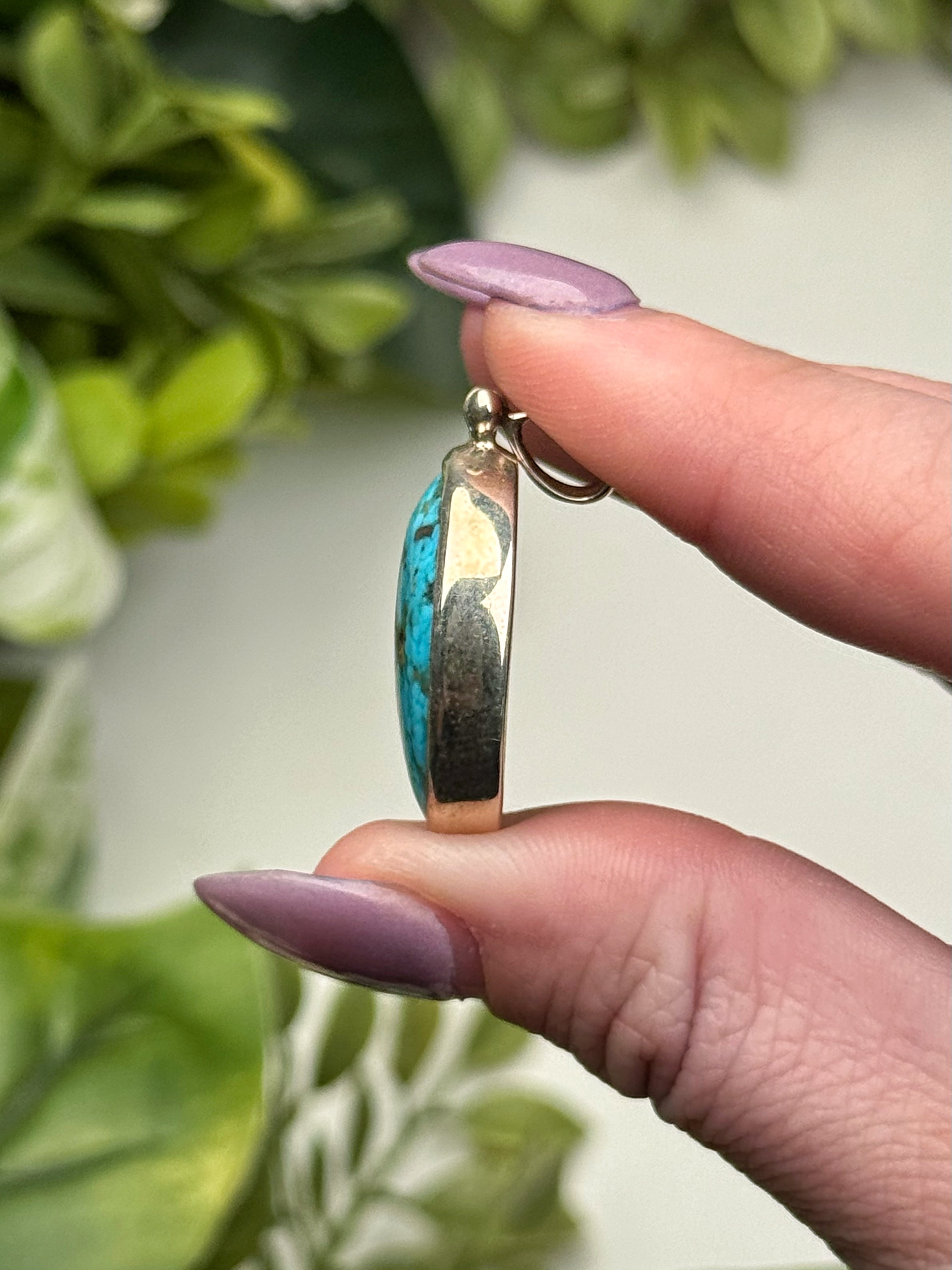 Turquoise with Pyrite Pendant - #2