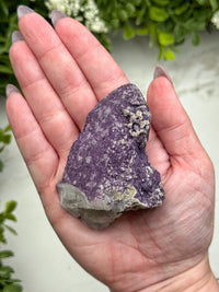 Purple Fluorite on Quartz - #10