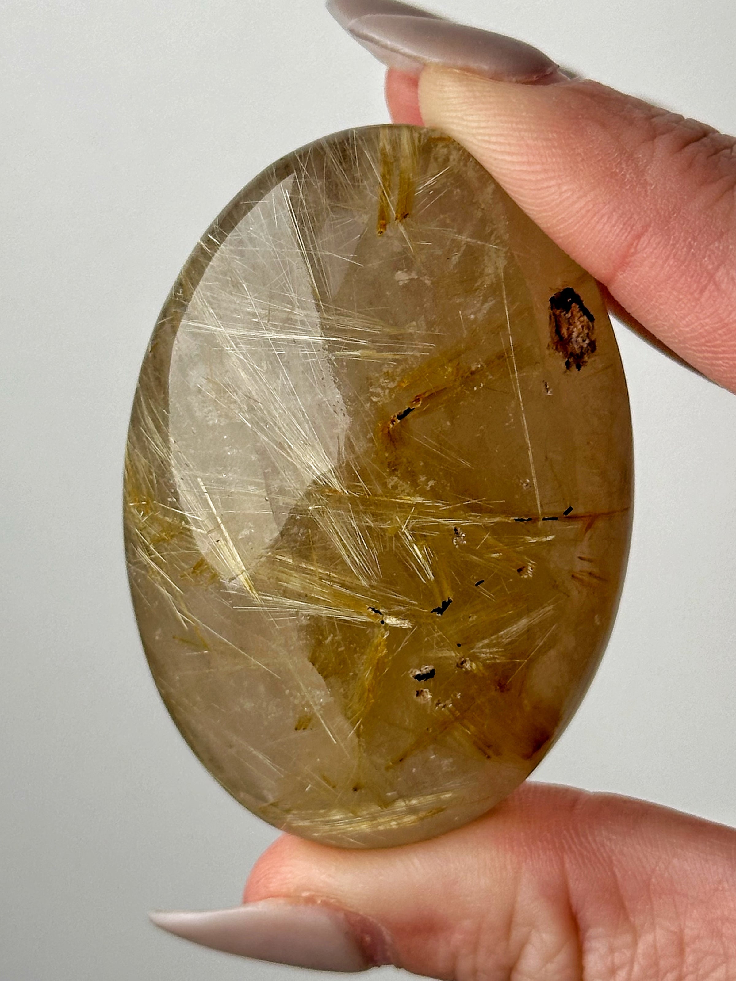 Gold Rutile Palmstone - #4