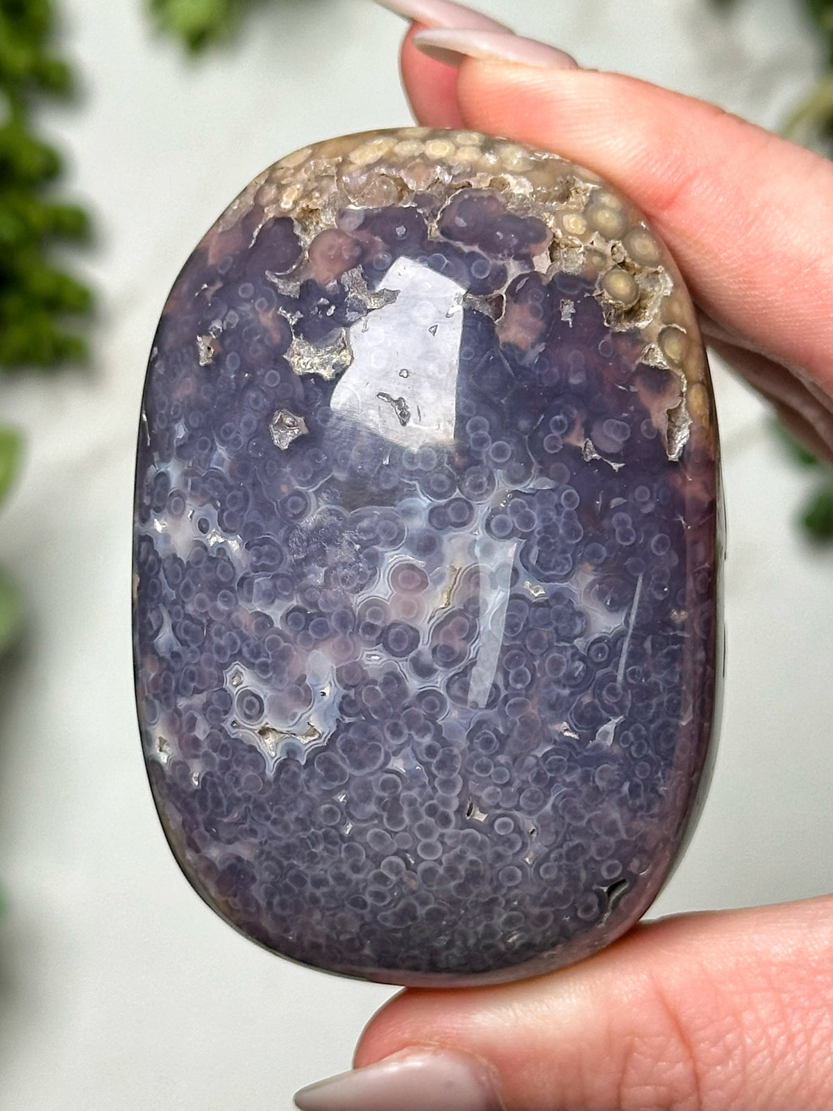 Grape Agate Palmstone - #11