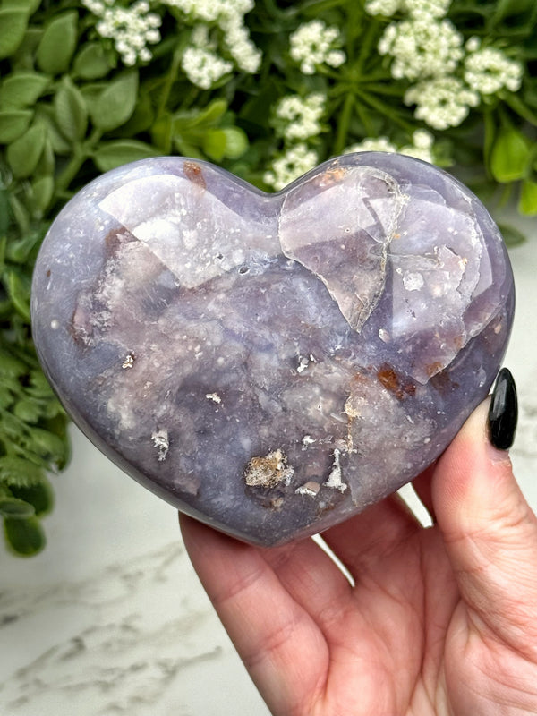 Purple Chalcedony Heart - #11