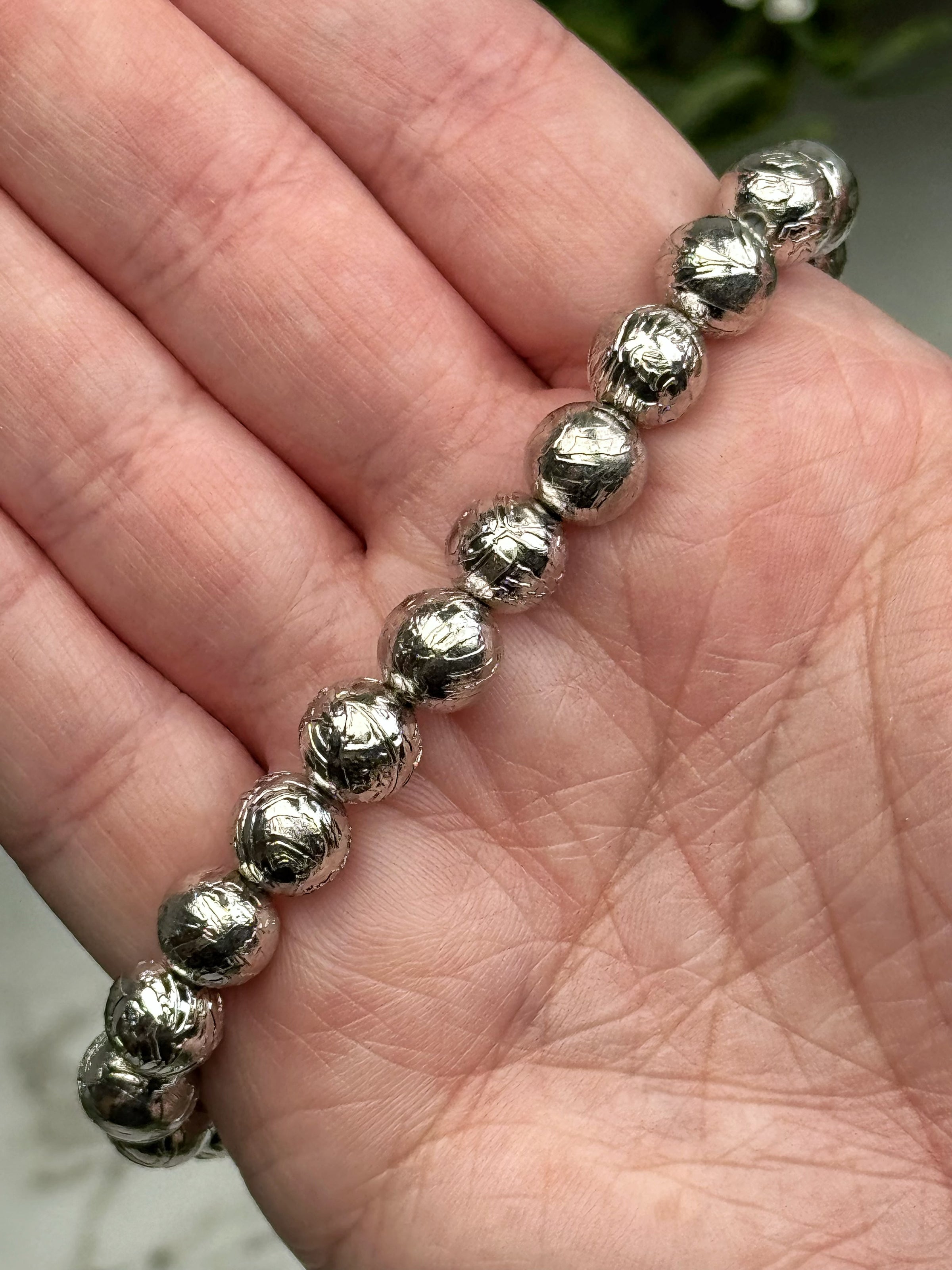 Rhodium Plated Aletai Meteorite Bracelet - #1