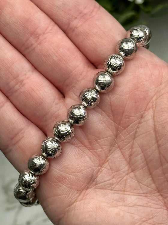 Rhodium Plated Aletai Meteorite Bracelet - #1