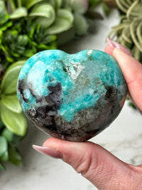 Smoky Amazonite Heart - #15