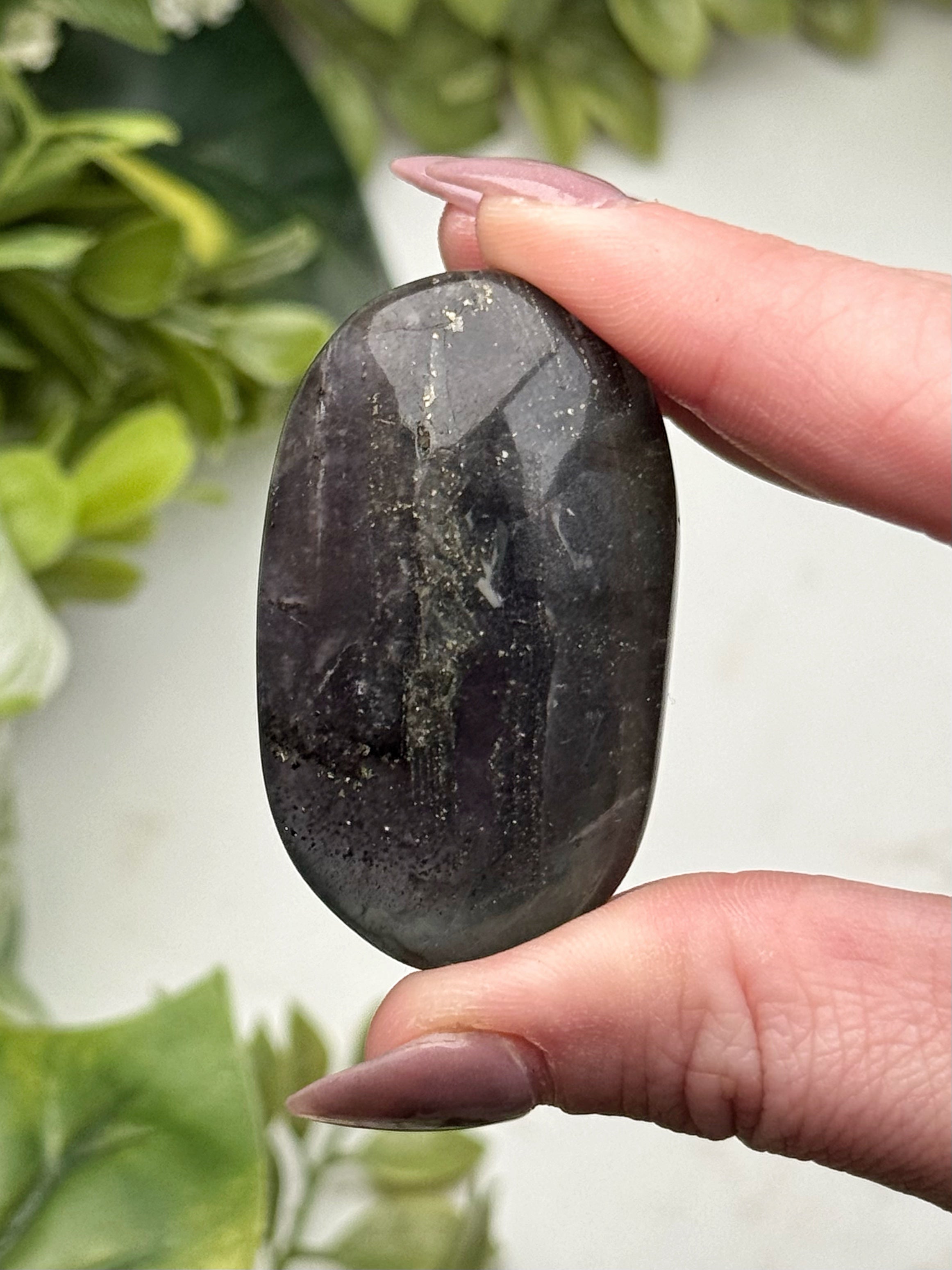 Fluorite with Pyrite Palmstone - #8