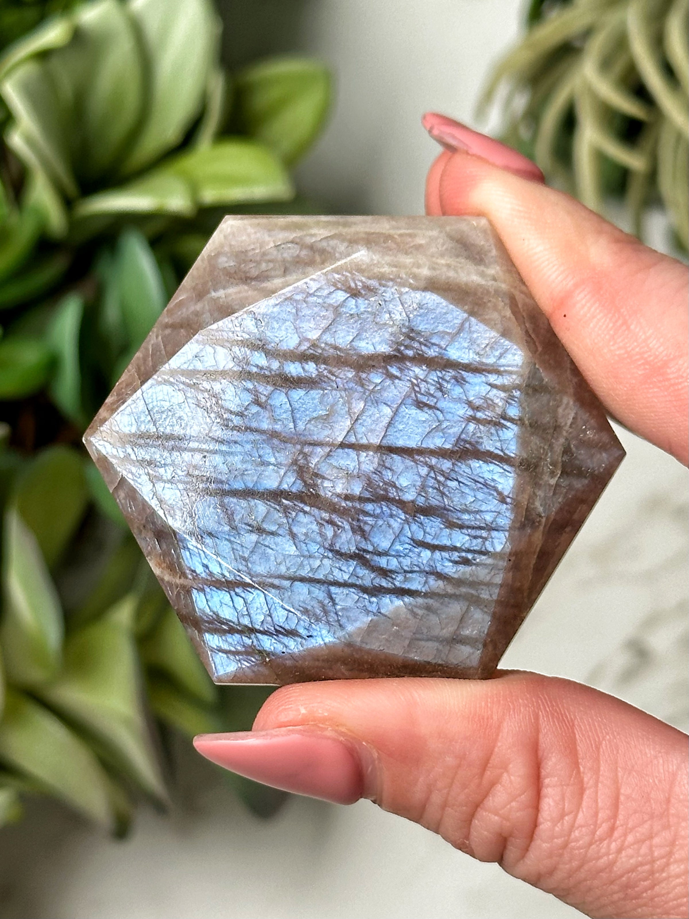 Moonstone with Sunstone Hexagon - #12