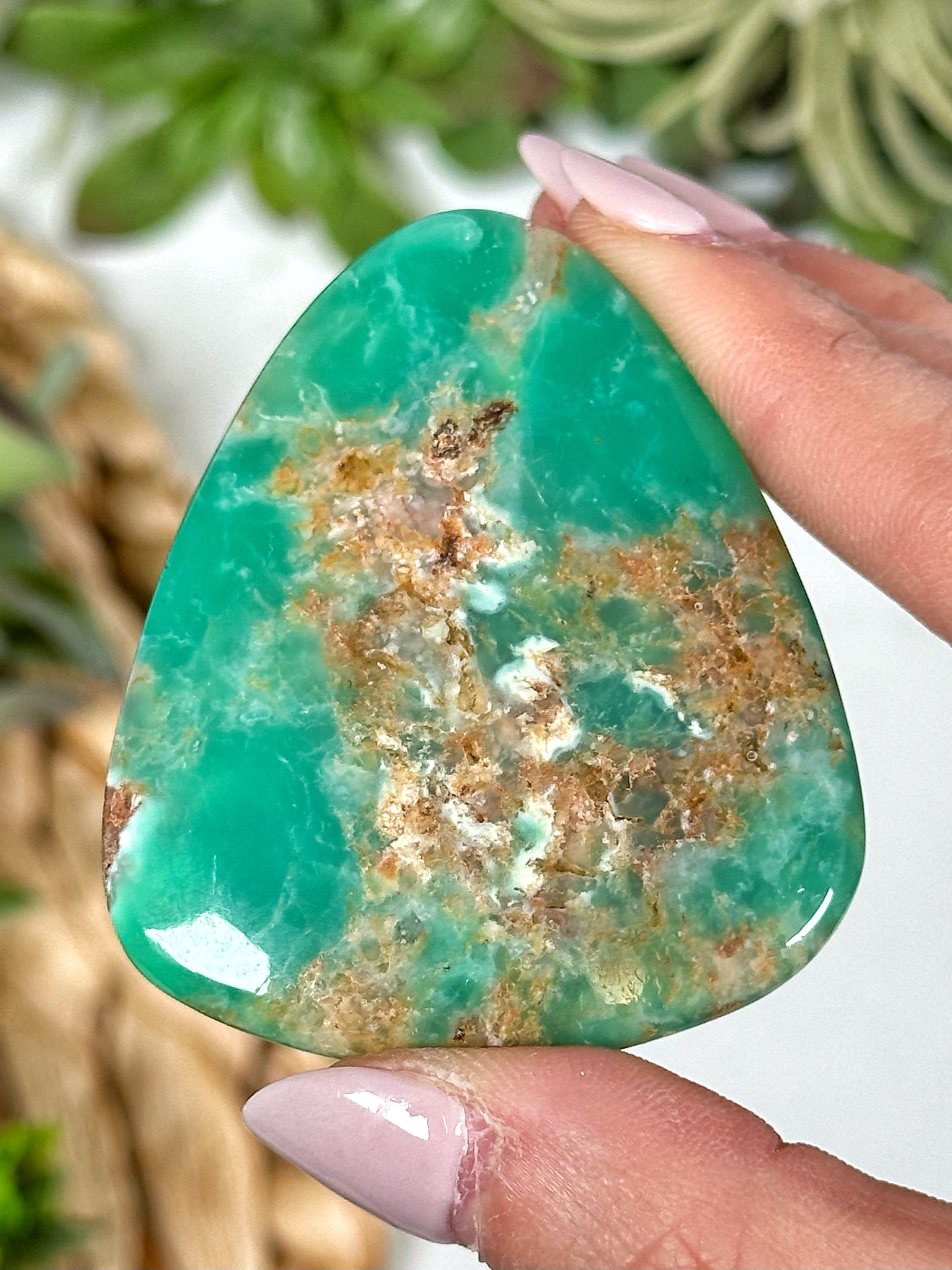 Kazakstan Chrysoprase Palmstone - #1