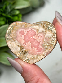Rhodochrosite Heart Worry Stone - #7