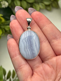 Blue Lace Agate Pendant - #1