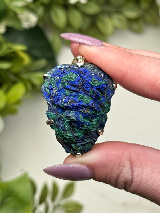 Azurite Malachite Dragon Pendant - #1