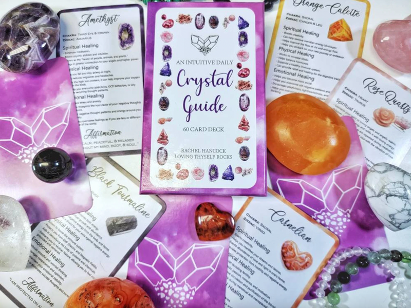 Intuitive 60 Card Crystal Deck - By Rachel Hancock - Healing Information Cards