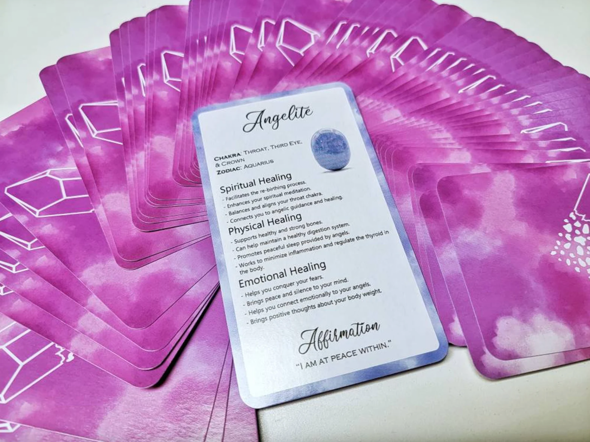 Intuitive 60 Card Crystal Deck - By Rachel Hancock - Healing Information Cards