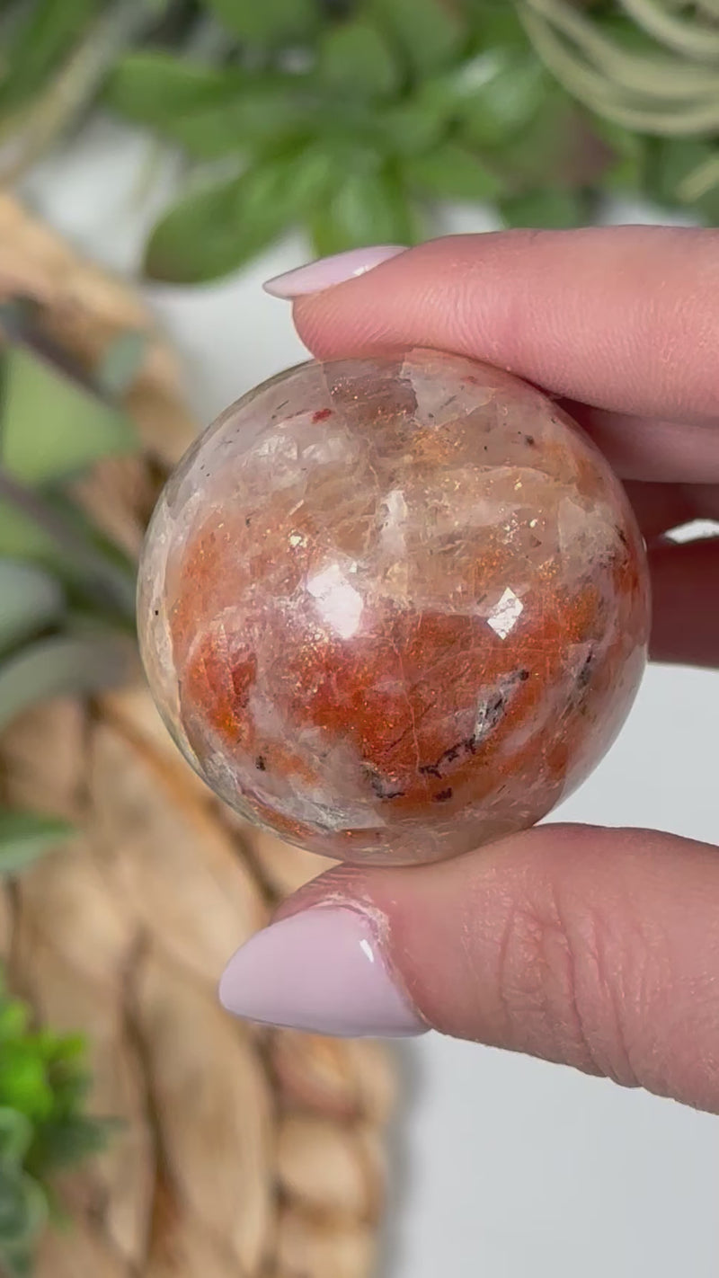 Flashy Sunstone Moonstone Sphere - #1